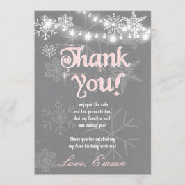 Tarjeta de agradecimiento de cumpleaños de Winter