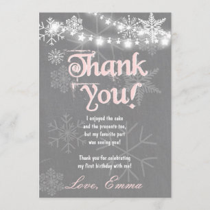 Tarjeta de agradecimiento de cumpleaños de Winter 