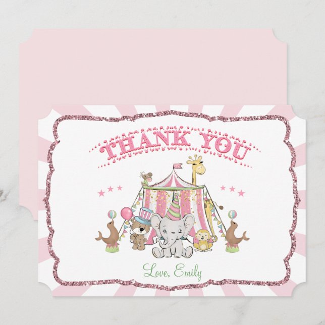 Tarjeta de agradecimiento de cumpleaños del Carnav (Anverso / Reverso)