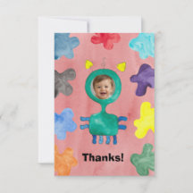 Tarjeta de agradecimiento de cumpleaños del monstr