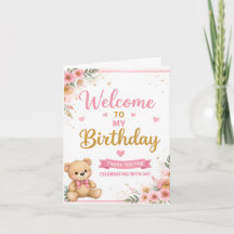 Tarjeta de agradecimiento de cumpleaños dulce con