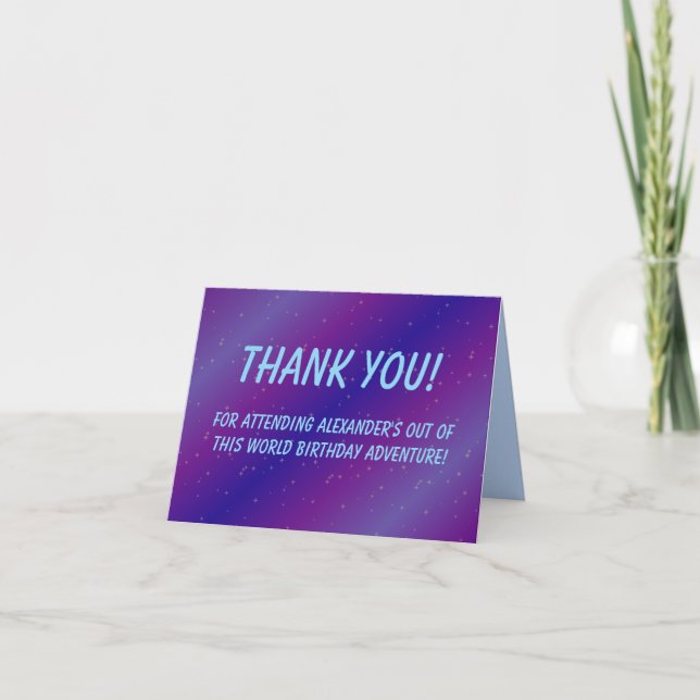 Tarjeta de agradecimiento de cumpleaños en azul os (Anverso)