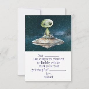 Tarjeta de agradecimiento de cumpleaños en el espa
