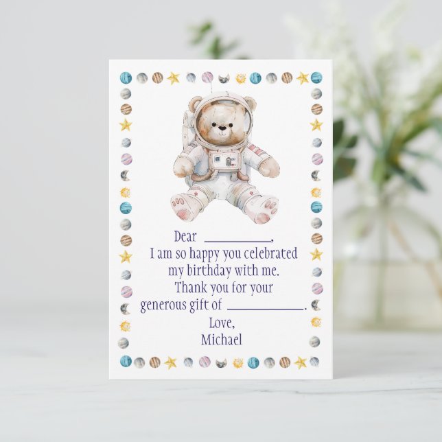 Tarjeta de agradecimiento de cumpleaños en el espa (Anverso de pie)