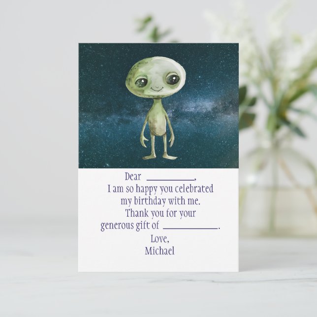 Tarjeta de agradecimiento de cumpleaños en el espa (Anverso de pie)