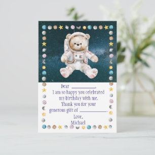 Tarjeta de agradecimiento de cumpleaños en el espa