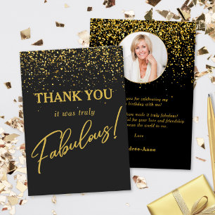 Tarjeta de agradecimiento de cumpleaños fabulosa f