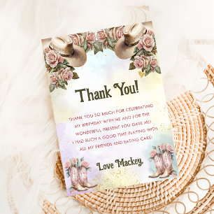 Tarjeta de agradecimiento de cumpleaños floral rús