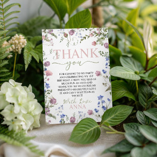Tarjeta de agradecimiento de cumpleaños floral Wil