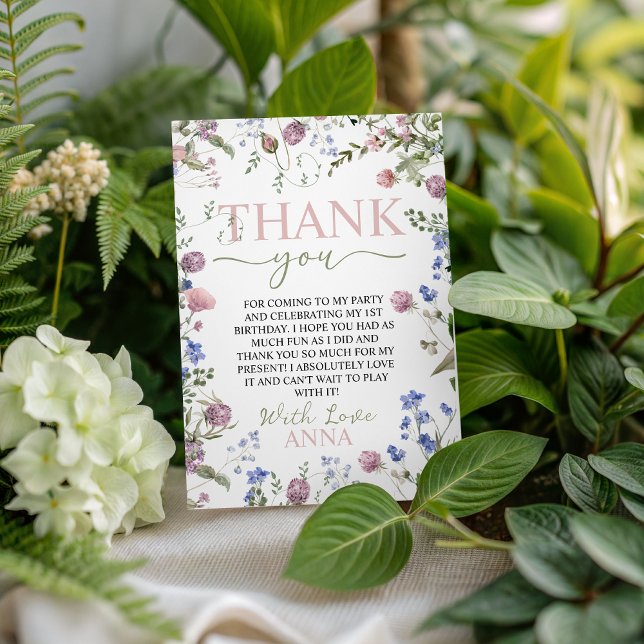 Tarjeta de agradecimiento de cumpleaños floral Wil (Subido por el creador)