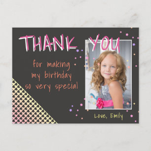 Tarjeta de agradecimiento de cumpleaños Foto Coraz