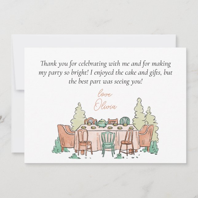 Tarjeta de agradecimiento de cumpleaños infantil d (Anverso)