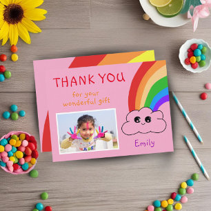 Tarjeta de agradecimiento de cumpleaños Kawaii con