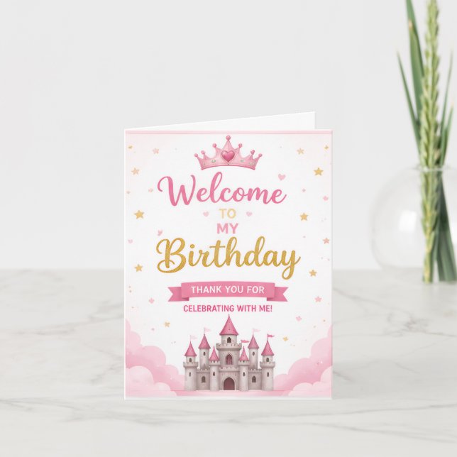 Tarjeta de agradecimiento de cumpleaños linda plan (Anverso)