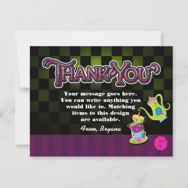 tarjeta de agradecimiento de cumpleaños MAD TEA PA (Anverso)