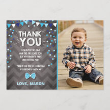 Tarjeta de agradecimiento de cumpleaños niño Pajar