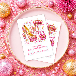 Tarjeta de agradecimiento de cumpleaños número 30