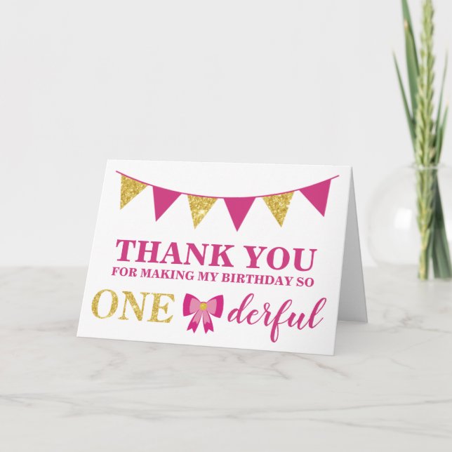 Tarjeta de agradecimiento de cumpleaños Onederful (Anverso)