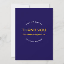 Tarjeta de agradecimiento de cumpleaños para astro