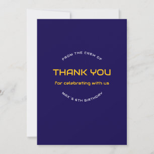 Tarjeta de agradecimiento de cumpleaños para astro