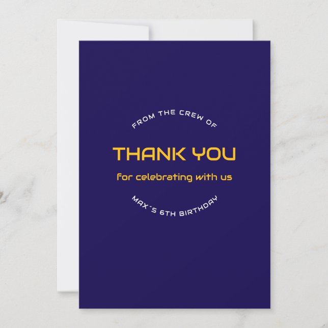 Tarjeta de agradecimiento de cumpleaños para astro (Anverso)