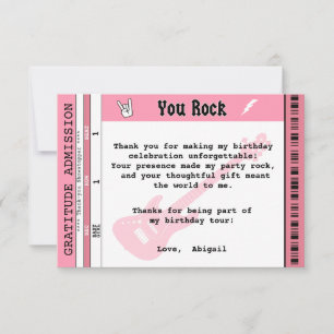 Tarjeta de agradecimiento de cumpleaños para chica