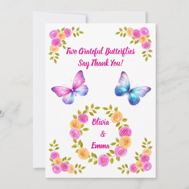 Tarjeta de agradecimiento de cumpleaños para gemel (Anverso)