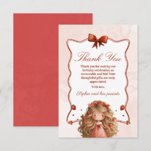 Tarjeta de agradecimiento de cumpleaños para niña