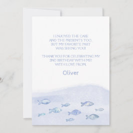 Tarjeta de agradecimiento de cumpleaños para niño 