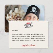 Tarjeta de agradecimiento de cumpleaños para niños