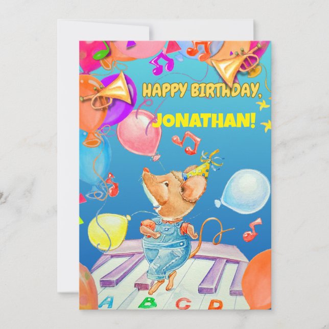 Tarjeta de agradecimiento de cumpleaños para niños (Anverso)