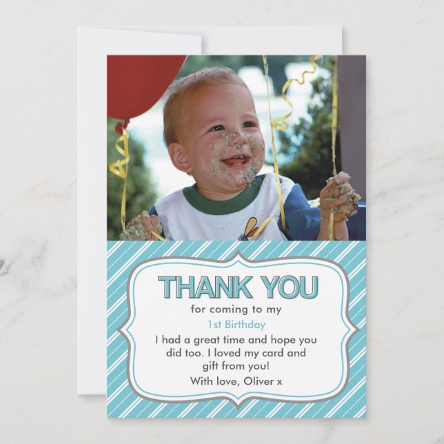 Tarjeta de agradecimiento de cumpleaños para niños (Anverso)