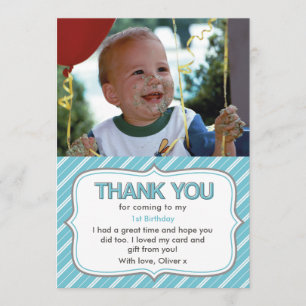 Tarjeta de agradecimiento de cumpleaños para niños