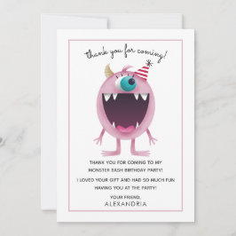 Tarjeta de agradecimiento de cumpleaños para niños