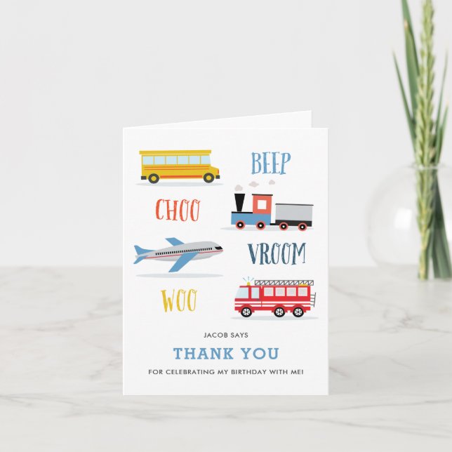 Tarjeta de agradecimiento de cumpleaños para niños (Anverso)