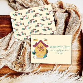 Tarjeta de agradecimiento de cumpleaños para niños