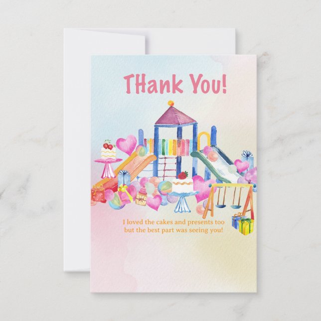 Tarjeta de agradecimiento de cumpleaños para niños (Anverso)