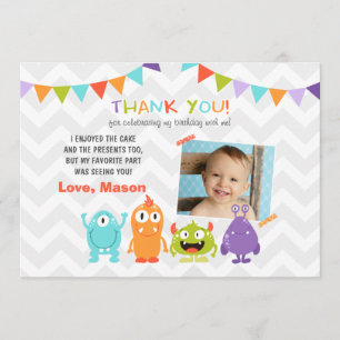 Tarjeta de agradecimiento de cumpleaños para peque
