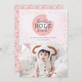 Tarjeta de agradecimiento de cumpleaños rosado de 