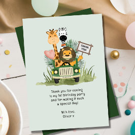 Tarjeta de agradecimiento de cumpleaños Safari Wil