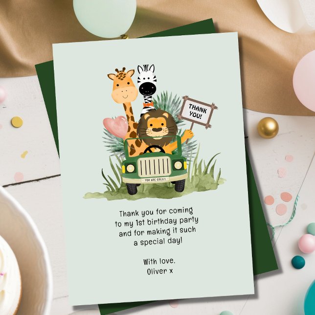 Tarjeta de agradecimiento de cumpleaños Safari Wil (Subido por el creador)