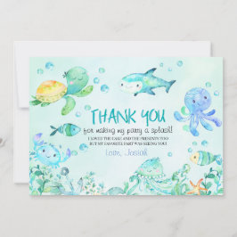 Tarjeta de agradecimiento de cumpleaños Splash Und