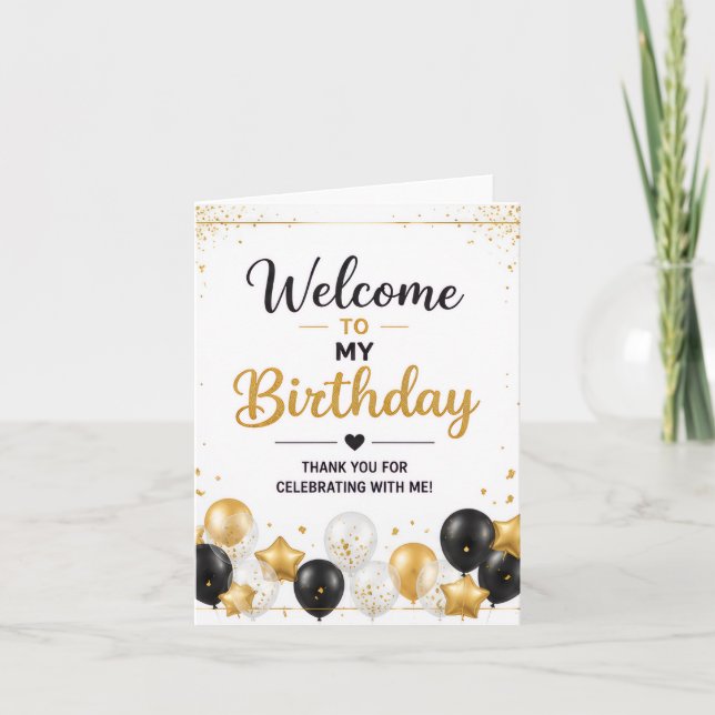 Tarjeta de agradecimiento de cumpleaños – Tarjeta  (Anverso)