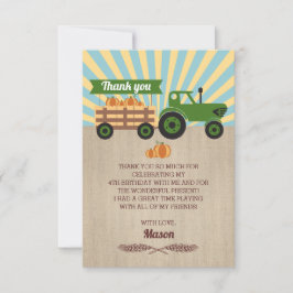 Tarjeta de agradecimiento de cumpleaños Tractor Ha