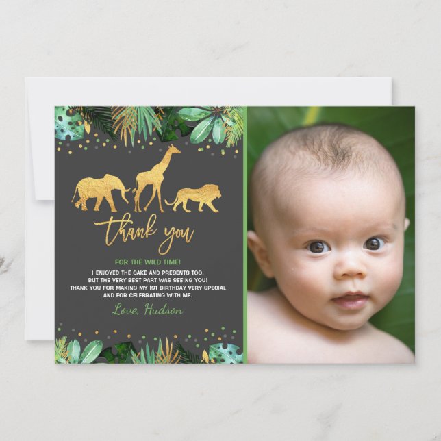 Tarjeta de agradecimiento de cumpleaños Wild One A (Anverso)