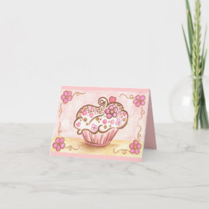 Tarjeta de agradecimiento de Cupcake