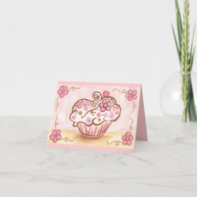 Tarjeta de agradecimiento de Cupcake (Anverso)