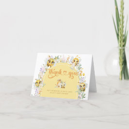 Tarjeta de agradecimiento de Cute Bee Watercolor B