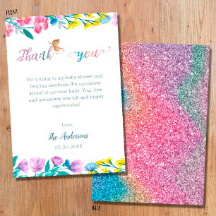 Tarjeta de agradecimiento de Cute Butterfly Spring