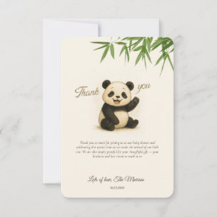 Tarjeta de agradecimiento de Cute Panda Baby Showe